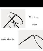 Load image into Gallery viewer, Retro-classic transparent lens metal frame men and women circular reading glasses  retro-personality college style