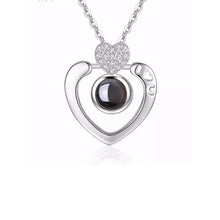 Load image into Gallery viewer, 100 Languages Love Necklace Heart Pendant Wedding Romantic I Love You Projection Necklace for Women Girl Friend Ladies Gifts