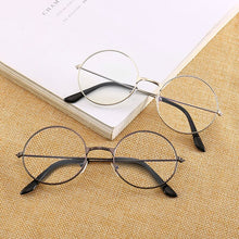 Load image into Gallery viewer, Vintage Round Metal Frame  Personality College Style Clear Lens Eye Glasses Frames blue-light eye protection mobile phone game