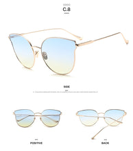Load image into Gallery viewer, Vintage Cat Eye Sunglasses Shades For Women Trendy Retro Sun Glasses Women Mirror Eyewear Metal Frame UV400 Oculos