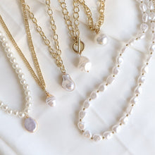 Load image into Gallery viewer, Necklace Pendant Imitation Pearl Necklace For Women Metal Strip Chain Necklace Jewelry