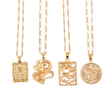Load image into Gallery viewer, Bohemia Portrait Alloy Gold Coin Pendant Necklaces For Women Vintage Rose Fashion Long Necklace 2020 Jewelry Gifts