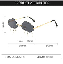 Carica l'immagine nel visualizzatore di Gallery, Rimless Sunglasses Women's Personality Funny Party Flash Steampunk Sunglasses Trendy Clouds Decoration Glasses Eyeglass