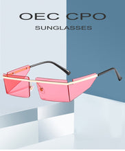 Carica l'immagine nel visualizzatore di Gallery, New Small Rimless Sunglasses Women Fashion Punk Square Sunglasses Men Eyewear Retro Rectangle Glasses For Female Shades UV400