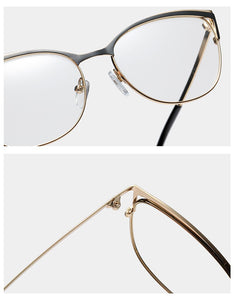Peekaboo women fashion glasses cat eye gold metal frame prescription eyeglasses female accessories pink green gift items