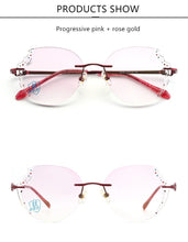 Load image into Gallery viewer, LOUISE STAR Beauty mirror titanium diamond anti-blue light carved butterfly lens flat mirror lady myopia prescription mirror