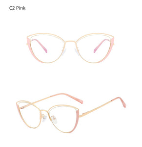 Ralferty Retro Glasses Women Anti Blue Light Decorative Cat Eye Female glasses Frame For Prescription Optic Myopia oculos F95721