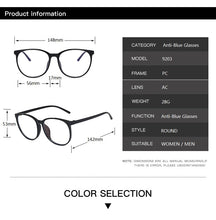 Load image into Gallery viewer, Round Computer Glasses Frame Women Men  Anti Blue Light Transparent Eyewear Blocking Glasses Clear Optical Spectacle Eyeglasses