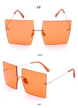 Load image into Gallery viewer, Trendy Oversized Square Sunglasses Women Personlity Fashion Sexy Red Brown Tinted Color Lens UV400 Retro Ladies Sun Glasses