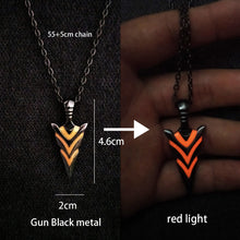 Load image into Gallery viewer, Luminous Glowing Arrow Pendant Necklace Knight Spear Necklace Glow In The Dark Pike Necklace for Women Men Halloween Gift