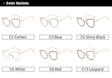 Load image into Gallery viewer, Ralferty Retro Metallic Eyeglass Frame Women Computer Anti Blue Light Glasses Leopard Myopia Optic Prescription Glasses Frame