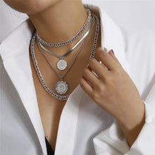 Load image into Gallery viewer, Punk Miami Cuban Choker Necklace Steampunk Men Jewelry Vintage Big Coin Pendant Chunky Chain Necklace for Women Neck Accessories
