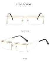 Carica l'immagine nel visualizzatore di Gallery, New Small Rimless Sunglasses Women Fashion Punk Square Sunglasses Men Eyewear Retro Rectangle Glasses For Female Shades UV400