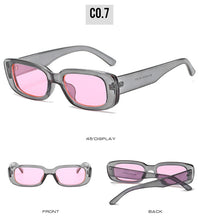 Carica l'immagine nel visualizzatore di Gallery, Rectangle Sunglasses Women Men Fashion Retro Small Sun Glasses Female Black Red Glasses Vintage Eyeglasses Shades UV400