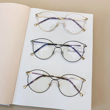 Load image into Gallery viewer, Cat Eye Glasses Frames Women Trendy Myopia Frame Rose Gold Optical Eyeglasses for Ladies Spectacles