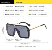 Load image into Gallery viewer, futuristic ff sunglasses women 2022 uv400 big rectangle fashion ff logo sunglasses oversized festival oculos de sol feminino