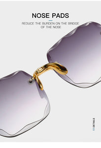 Square Sunglasses Women Frameless Gradient Sun Glasses Women/Men Brand Designer Retro Pink Outdoor Lentes De Sol Mujer