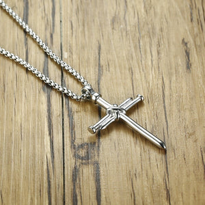 New Fashion Arrow Necklace for Men Black Metal Punk POP Cross Pendant Necklace Trendy Simple Chain Jewelry Gift collar hombre