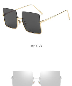 2022 Sunglasses Women Luxury Sun Glasses For Women Glasses Retro Brand Square Sunglasses Women Metal Half Frame Eyewear