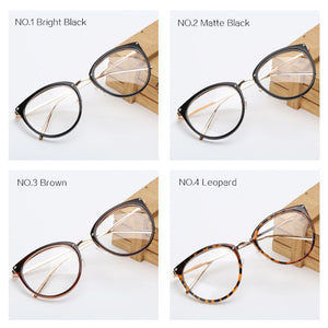 Women's  Fashion Eyeglasses Frame Oversized Cat Eye Glasses Frame Clear Lens Eyeglass Black Frame  Reading Glasses UV400
