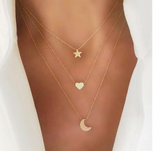 Load image into Gallery viewer, Fashion Gold Moon Star Coin Necklace For Women Bijoux Heart Choker Long Pendants Necklaces 2020 Geometric Vintage Jewelry