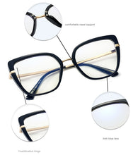 Carica l&#39;immagine nel visualizzatore di Gallery, 48262 Cat Eye TR90 Montature per occhiali anti blu Occhiali da donna per computer moda ottica 