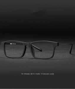 Men Pure Titanium Glasses Frame TR90 Ultralight Myopia Hyperopia Glasses Female Large Frames For Prescription Spectacles 8836X