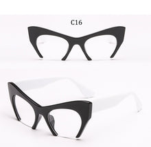 Load image into Gallery viewer, Big frame women glasses frame fashion cat eye Clear Lens brand oversized Glasses Female Transparent Half frame optical frame