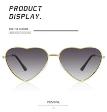 Load image into Gallery viewer, WUE Ladies Heart Shaped Sunglasses metal Women Brand Designer Fashion Rimless LOVE Clear Ocean Lenses Sun Glasses Oculos UV400