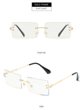 Load image into Gallery viewer, Fashion Rectangle Sunglasses Women   Brand Designer Rimless Square Sun Glasses Ladies Luxury Brand Gradient Shades