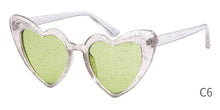 Load image into Gallery viewer, Trending Cat Eye Sunglasses Big Heart Popular Heart Sharp flash of light Glitter Pink Glasses High Quality Shades for Female