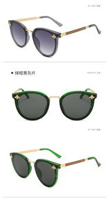 2022 Bee Women's Sunglasses Oval Metal Frame Little Bee Men's Sunglasses UV400 Classic Retro Brand Sport  Glasses