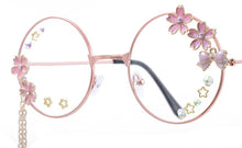 Carica l&#39;immagine nel visualizzatore di Gallery, Simpatico ciondolo con ala Sakura, occhiali da vista trasparenti, montatura per donne, ragazze rotonde, occhiali retrò gotici fatti a mano, in vetro Bowknot, Oculos Gafas