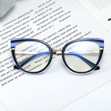 Load image into Gallery viewer, Cat Eye Anti Blue Light Optical Glasses Women Prescription Myopia Eyeglass Frame Ladies Clear Computer Glasses