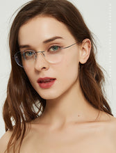 Load image into Gallery viewer, Women Titanium alloy Screwless Rimless Cat Eye Glasses Frame, Ultralight Frameless Optical Frames For Prescription Myopia F860