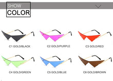 Load image into Gallery viewer, Oversized Cat eye Rimless Sunglasses Women Fashion One Piece Lens Sun Glasses Female Trend Triangle Eyewear Men UV400