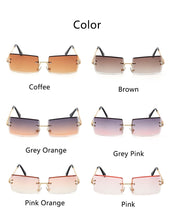 Load image into Gallery viewer, Rimless Sunglasses Rectangle Fashion Popular Women Men Shades  Small Square Sun Glasses For Female Summer Traveling Brown Oculos