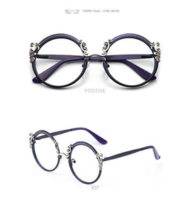 Retro Round Metal Prescription Eyeglasses Frames Luxury Brand Design Clear Glasses Women Fashion Customizable Diopters Glasses