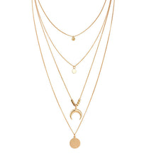 Load image into Gallery viewer, 2020 Collier New Necklace Multi-layer Moon Stainless Steel Disc Tassel Pendant Female Necklace Jewelry Collar