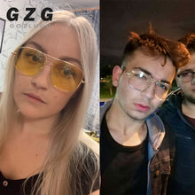 Load image into Gallery viewer, Vintage Gold Metal Frame Eyeglasses Mens Womens Sun glasses Retro Square Optical Lens Eyewear Nerd Clear Lens Glasses GOZLUGU