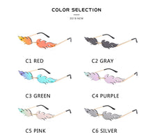 Load image into Gallery viewer, Vintage Fire Flame Sunglasses Women Men Rimless Sunglasses Luxury Brand  Rectangle Fashion Sun Glasses Clear Streetwear Shades