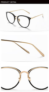 2022 New Optical Glasses Frame Women Men Retro Round Oversized Eyeglasses Frames Fashion Metal Spectacles Clear Lenses Glasses