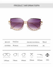 Load image into Gallery viewer, Oulylan Cutting Lens Sunglasses Women Brand Designer Gradient Shades Sun Glasses Ladies Vintage Metal Blue Pink Eyeglasses UV400