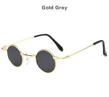 Load image into Gallery viewer, Small Round Sunglasses Women Men UV400 Metal Brand Designer Punk Sun Glasses Steampunk Vintage Goggles Black Shades