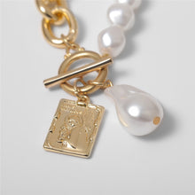 Load image into Gallery viewer, Punk Imitation Pearl Choker Necklace Collar Statement Gold Color Love Heart Lasso Pendant Necklace for Women Jewelry