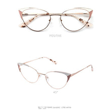 Load image into Gallery viewer, Prescription Glasses Women&#39;s Eyeglasses With Frame Myopia Clear Optical Female Eyewear Metal Cat Eye Round Fake Glasses