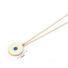 Load image into Gallery viewer, 2020 New Fashion Ladies Chic Gold Chain Colorful Rhinestone Filled Evil Eye Coin Necklaces For Women Bohemian Gold Necklaces