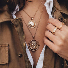 Load image into Gallery viewer, Multi Layered Necklace for Women Vintage Portrait Coin Star Moon Pendant Necklace Geometric Collier Collares