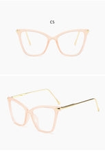 Load image into Gallery viewer, Sexy Red Eyeglasses Frame Women Cat Eye Glasses Clear Lens Sunglasses Frame Fashion Spectacles Oversized Eyewear Metal Legs