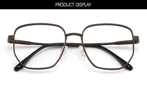 Gmei Optical Business Men Aluminum Magnesium Square Glasses Frame With Spring Hinges Brand Designer Spectacles Frames GF9008